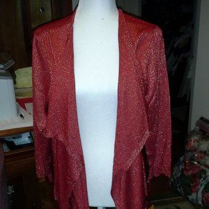RUBY RD SWEATER SPARKLE RED AND GOLD